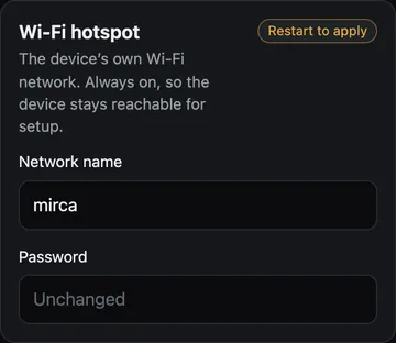 Config: власна точка доступу Wi-Fi